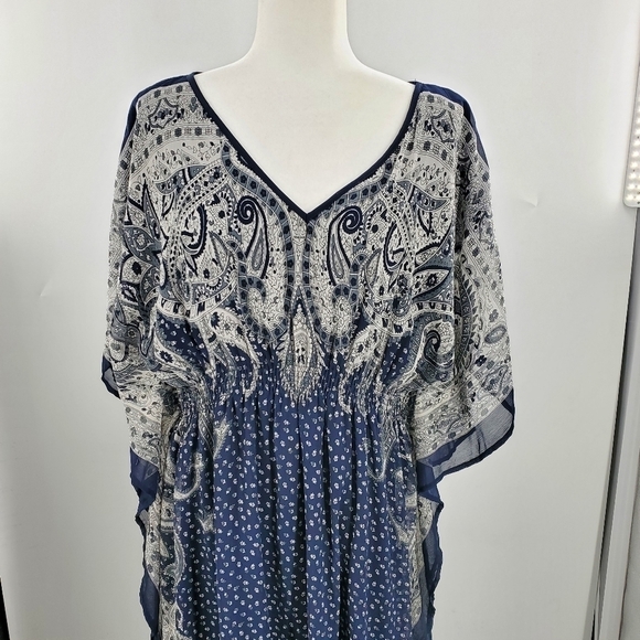 Speed Control NY navy blue and white long flowing dress 1X - Picture 2 of 16